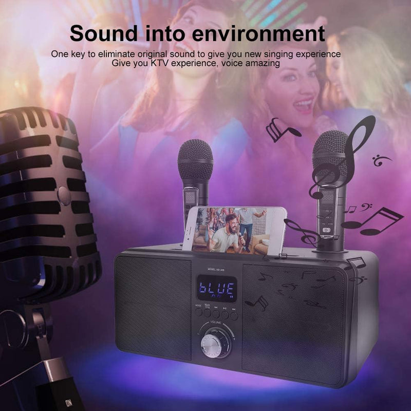 Bluetooth Karaoke Lautsprecher KTV Kit, Karaoke Ausrüstung mit Doppelmikrofon für zu Hause, AUX USB