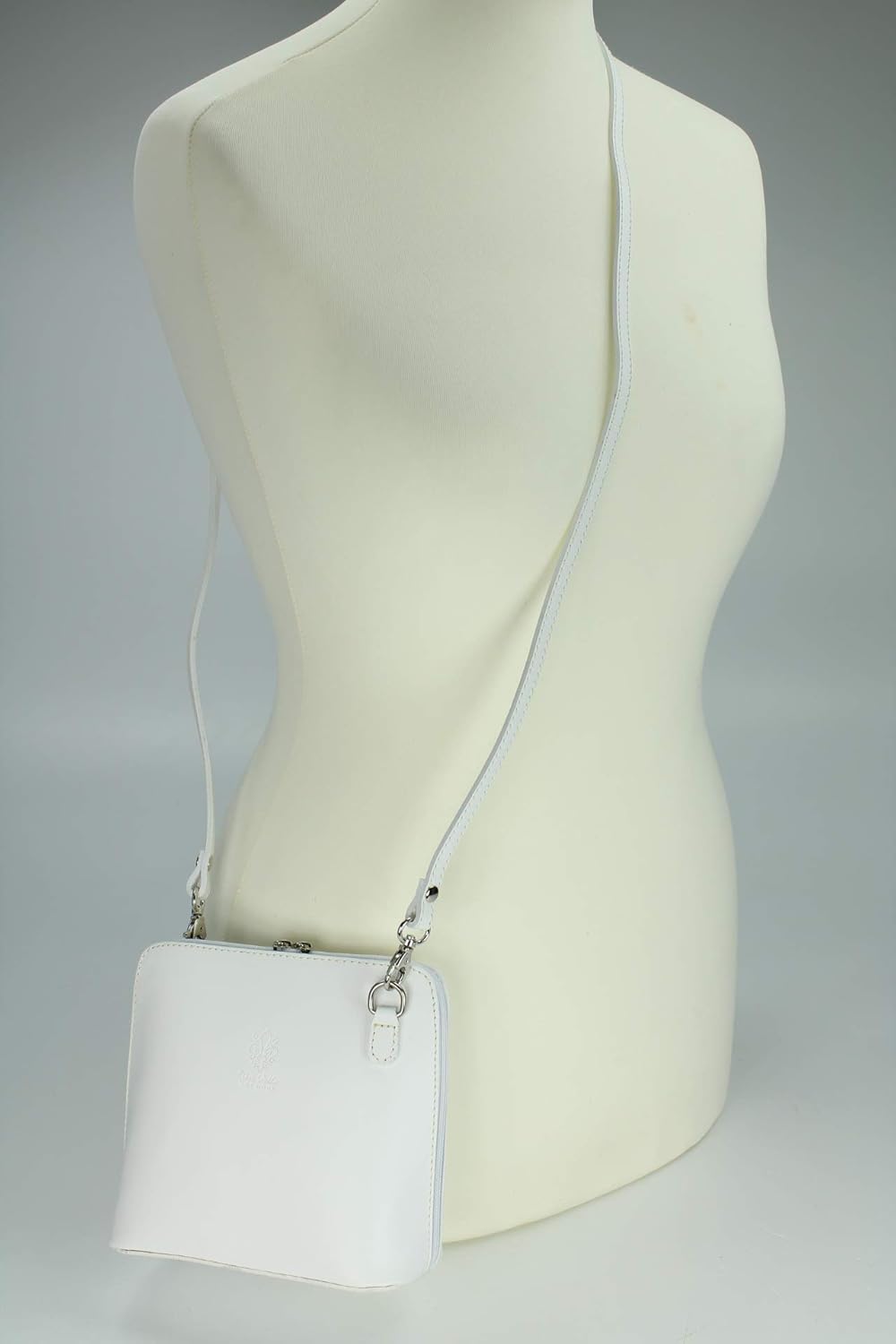 Belli italienische Ledertasche Damen Umhängetasche klein Handtasche Schultertasche Abendtasche in we