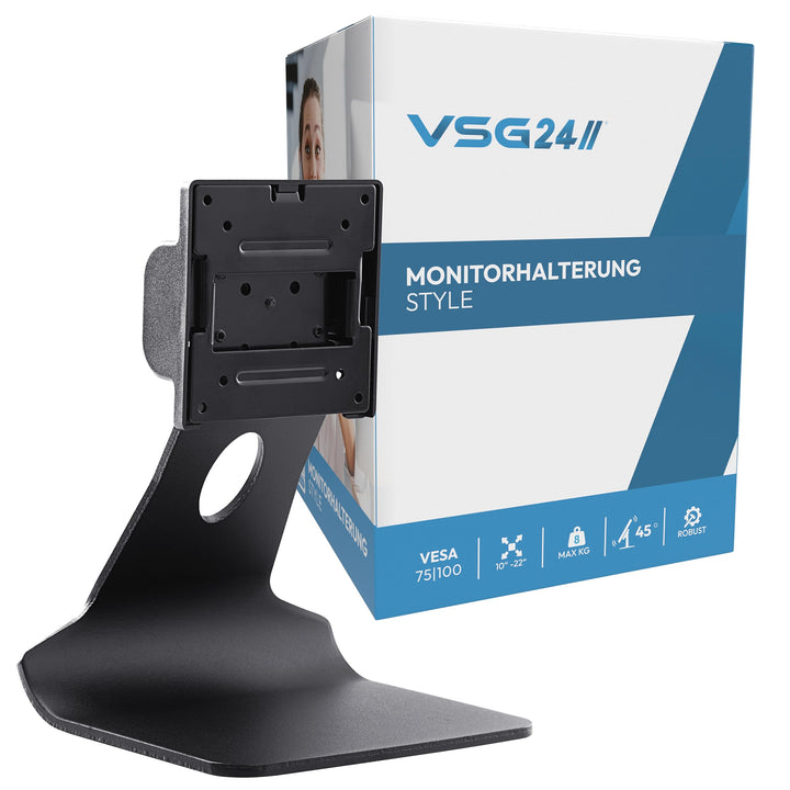 VSG24 Style Design Monitor Halterung, Vollmetall VESA 100x100 Tischhalterung, Bildschirm Standfuss P