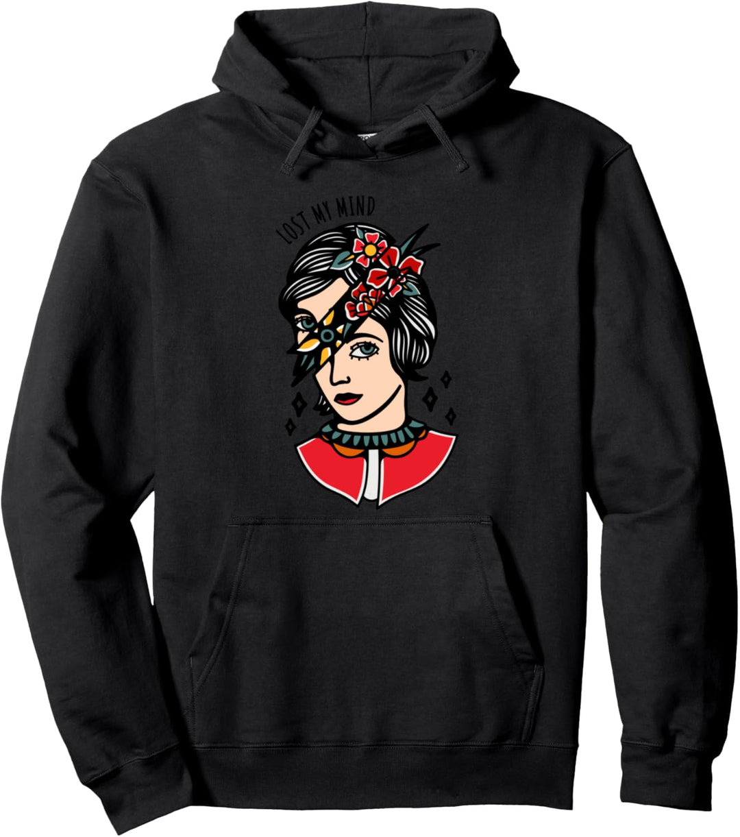 Damen Hipster "Lost my Mind" Rose | Pop Art Vibe Pullover Hoodie