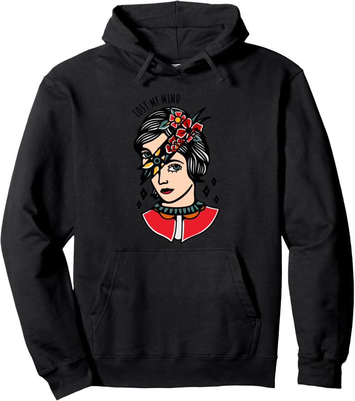Damen Hipster "Lost my Mind" Rose | Pop Art Vibe Pullover Hoodie