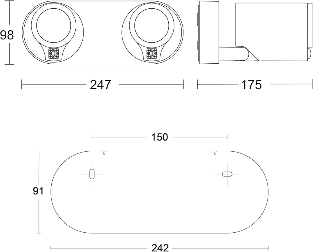 Steinel LED-Strahler Spot DUO SC anthrazit, mit 90° Bewegungsmelder, vernetzbar, per App bedienbar,
