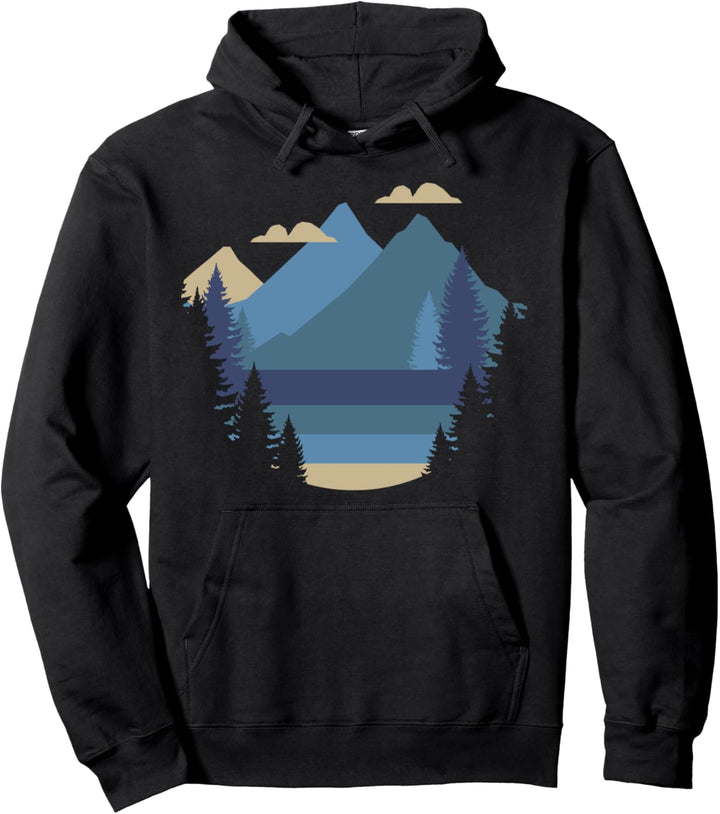 Trendy Mountainside Cut Out Pullover Hoodie