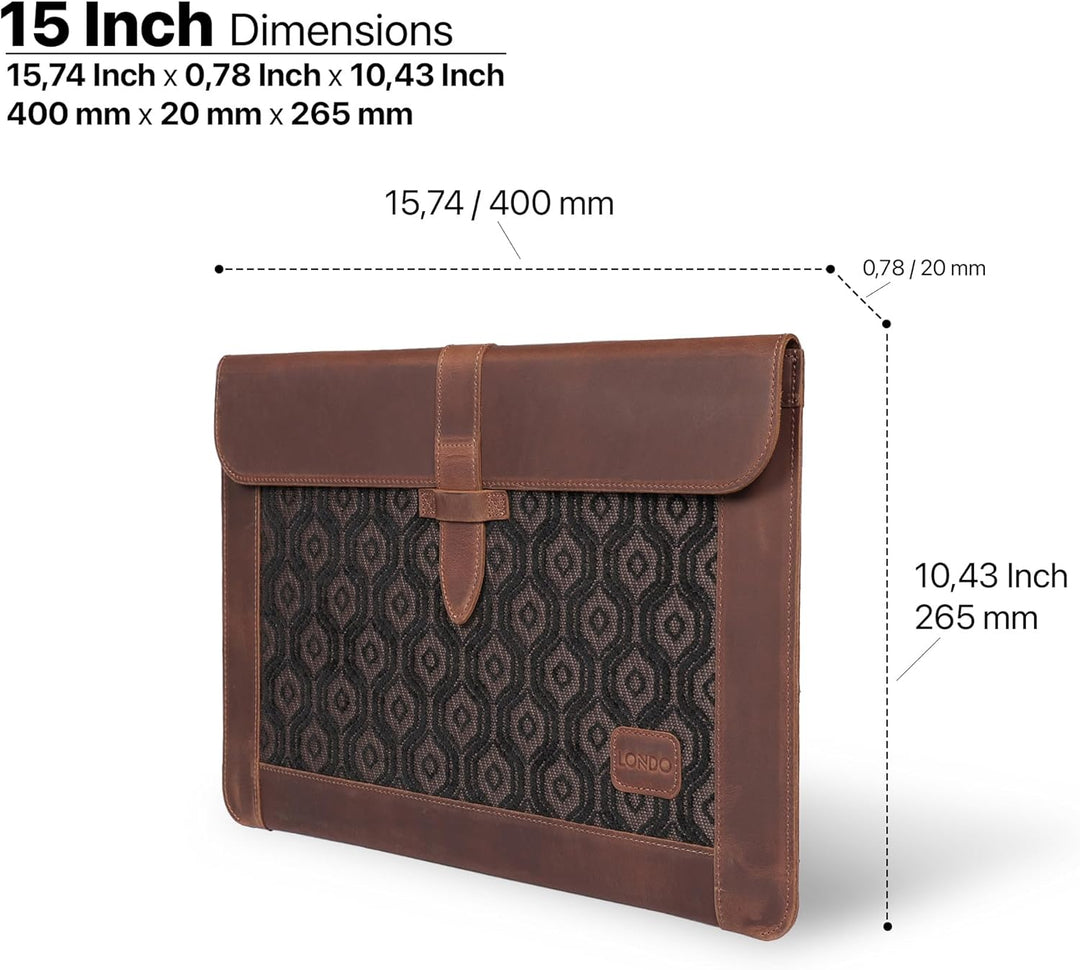 Londo Echtleder Tasche, Hülle für MacBook Pro – 13,3 & 13 Zoll und iPad Pro 12.9 Zoll Kompatibel mit