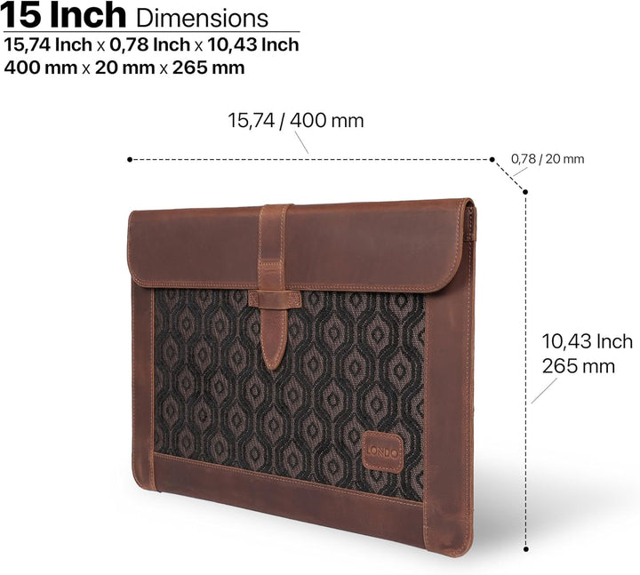 Londo Echtleder Tasche, Hülle für MacBook Pro – 13,3 & 13 Zoll und iPad Pro 12.9 Zoll Kompatibel mit