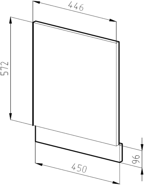 Vicco Frontblende R-Line, Anthrazit Hochglanz/Weiss, 45 cm ohne Arbeitsplatte Anthrazit Hochglanz Ge