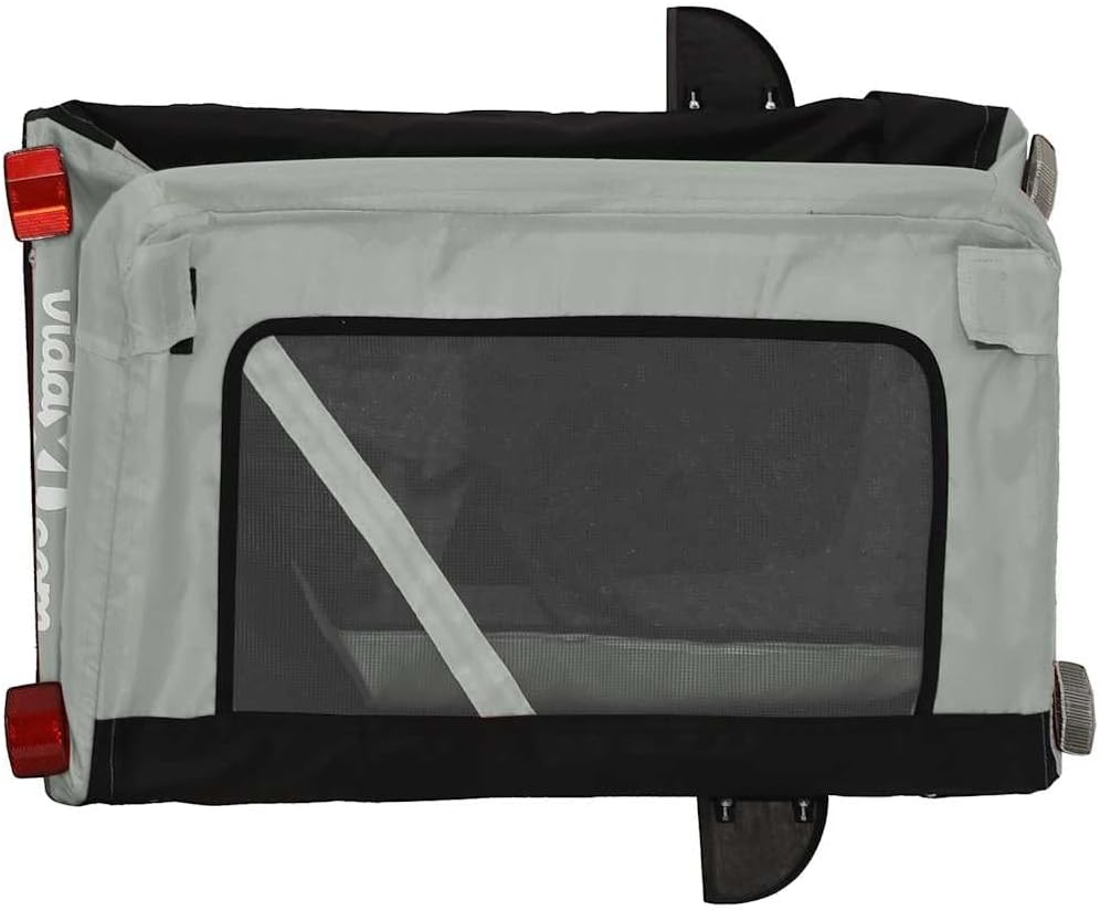 vidaXL Fahrradanhänger Hund Fahrradanhänger Hunde Radanhänger 123 x 63 x 66 cm Grau, 123 x 63 x 66 c