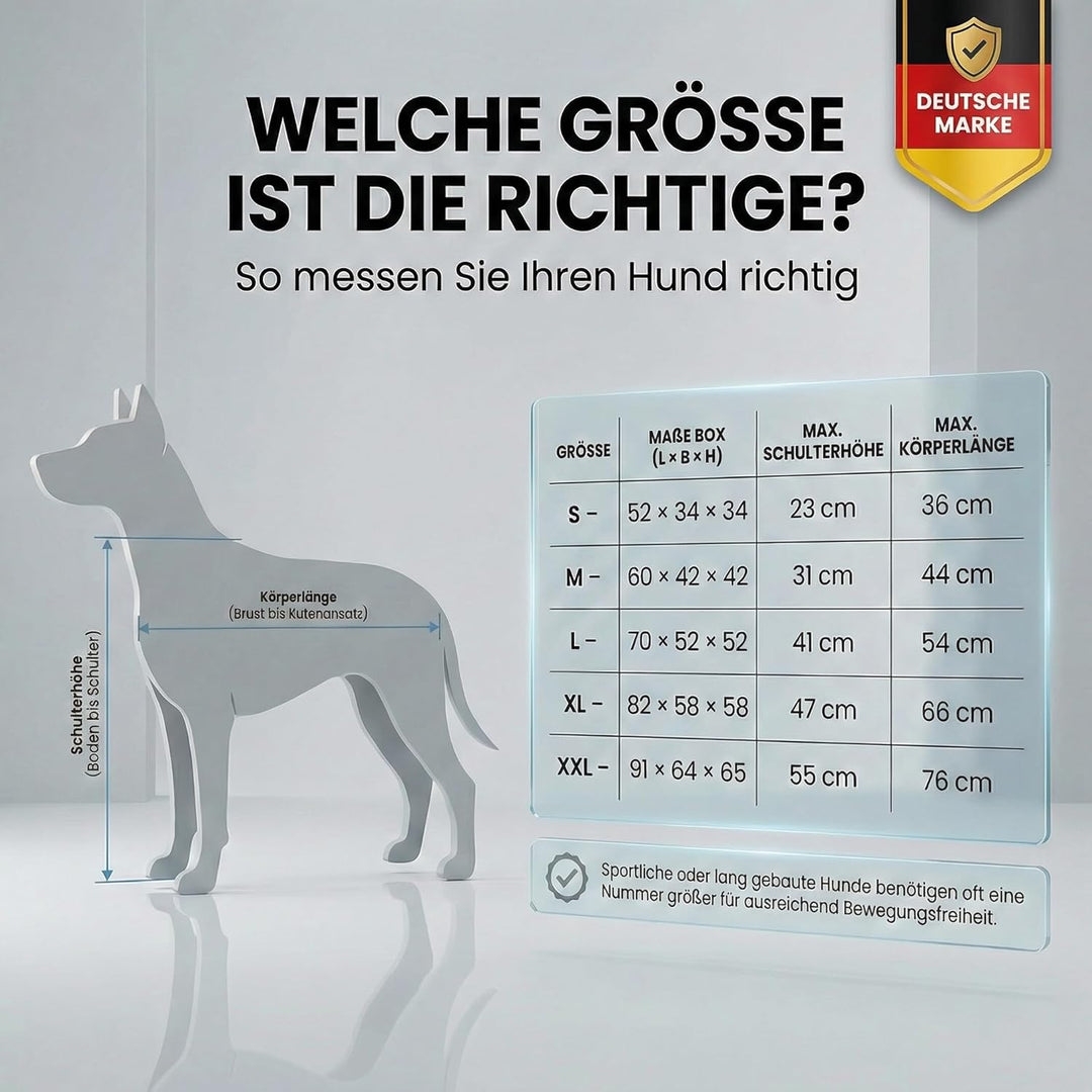 Foxdevil by xonic® Faltbare Hundebox/Katzenbox für mittelgrosse Tiere – Hundetransportbox Auto und Z