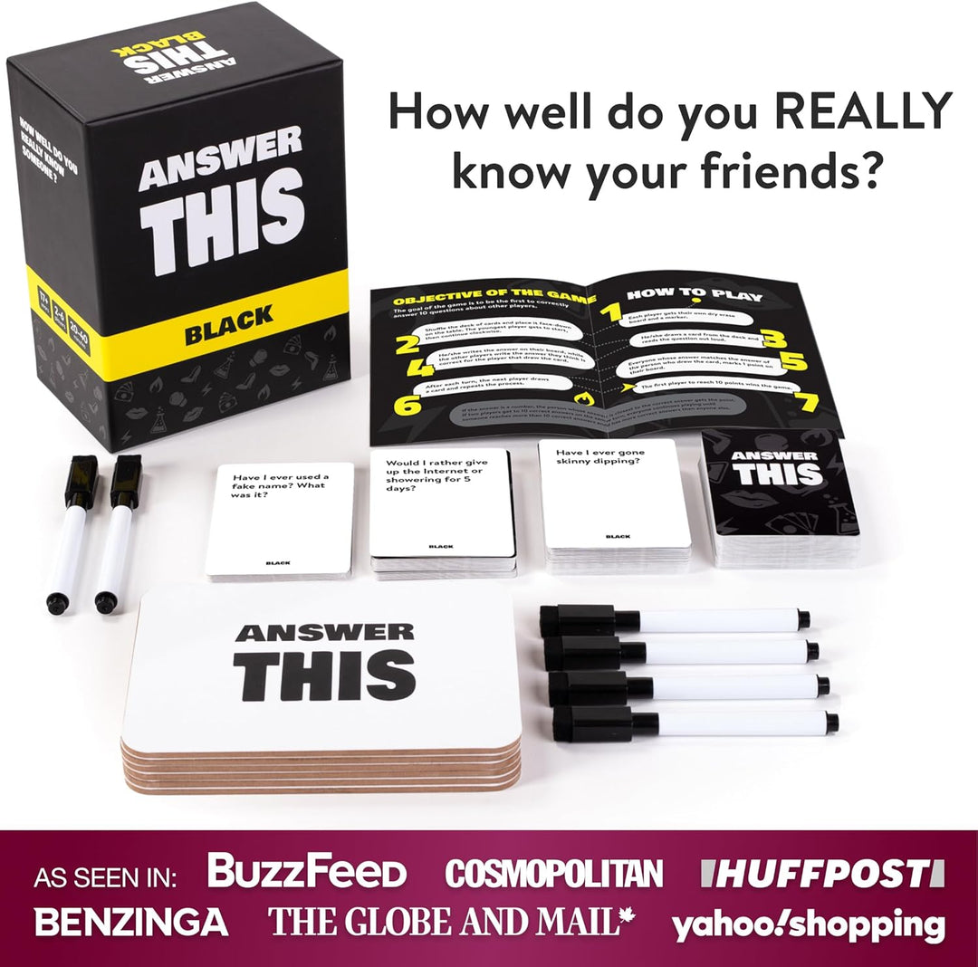 Answer This - Black - English - How Well Do You Really Know Your Friends? - Hilarious Party Card Gam