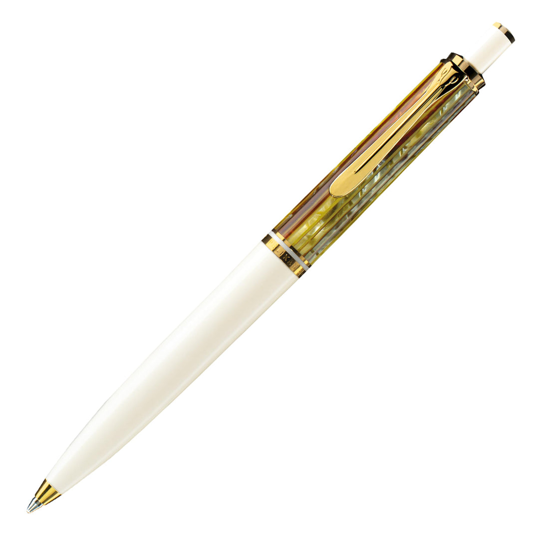 Pelikan Kugelschreiber Souverän 400, Schildpatt-Weiss, hochwertiger Druckkugelschreiber im Geschenk-