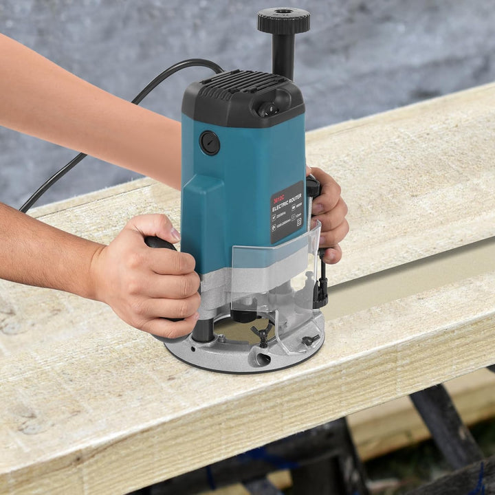 MINRS Oberfräse 2200W Holzfräse Elektrische, Oberfräse Trimmer Einhandfräse 6,35-12,7mm Durchmesser