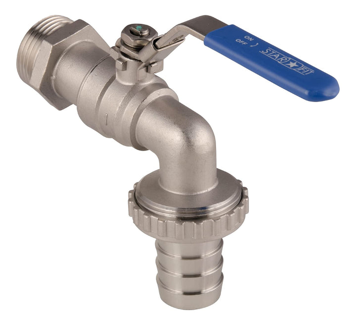 Sanitop-Wingenroth Edelstahl Kugelauslaufventil | Mit Schlauchverschraubung | Anschluss: 1 Zoll | in