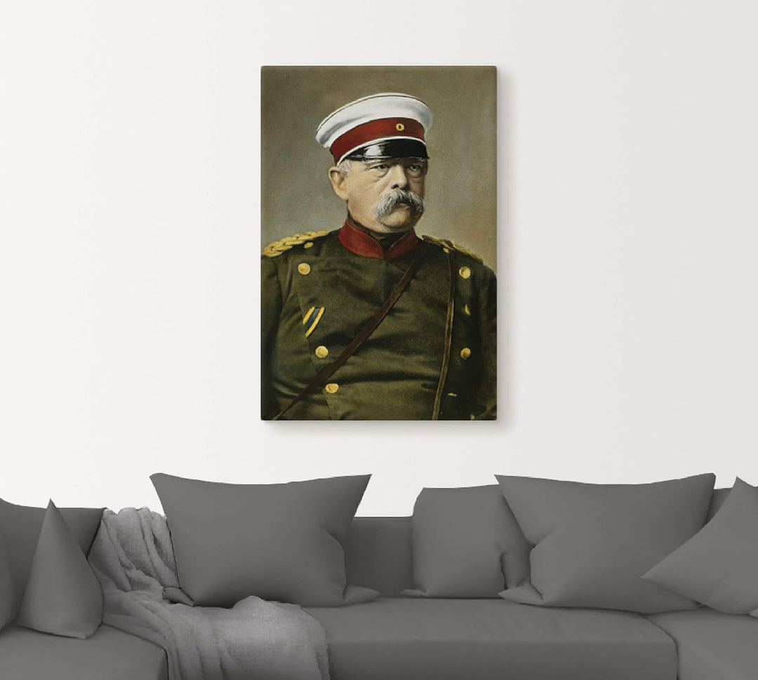 ARTland Leinwandbilder Wandbild Bild auf Leinwand 40x60 cm Wanddeko Otto von Bismarck Porträt Antik
