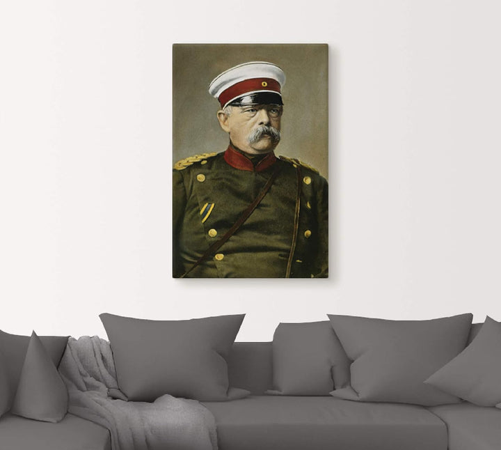 ARTland Leinwandbilder Wandbild Bild auf Leinwand 40x60 cm Wanddeko Otto von Bismarck Porträt Antik