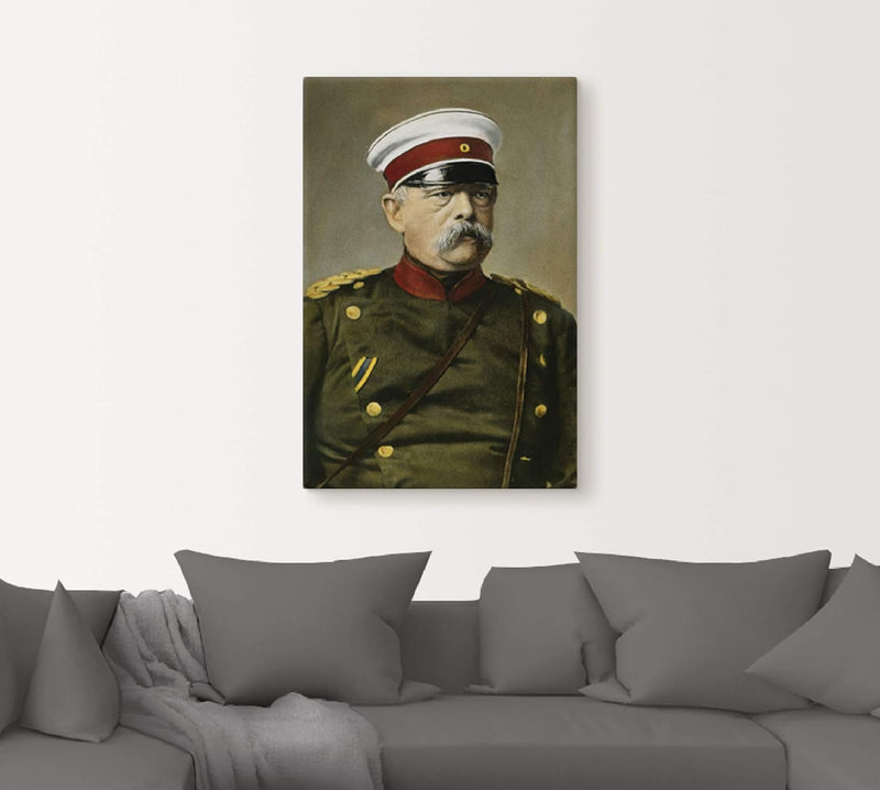 ARTland Leinwandbilder Wandbild Bild auf Leinwand 40x60 cm Wanddeko Otto von Bismarck Porträt Antik