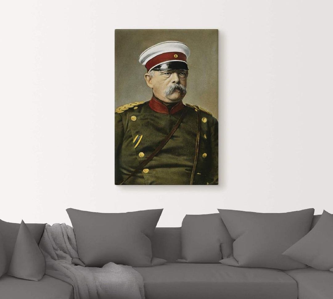 ARTland Leinwandbilder Wandbild Bild auf Leinwand 40x60 cm Wanddeko Otto von Bismarck Porträt Antik