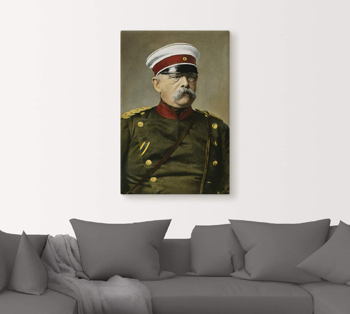 ARTland Leinwandbilder Wandbild Bild auf Leinwand 40x60 cm Wanddeko Otto von Bismarck Porträt Antik