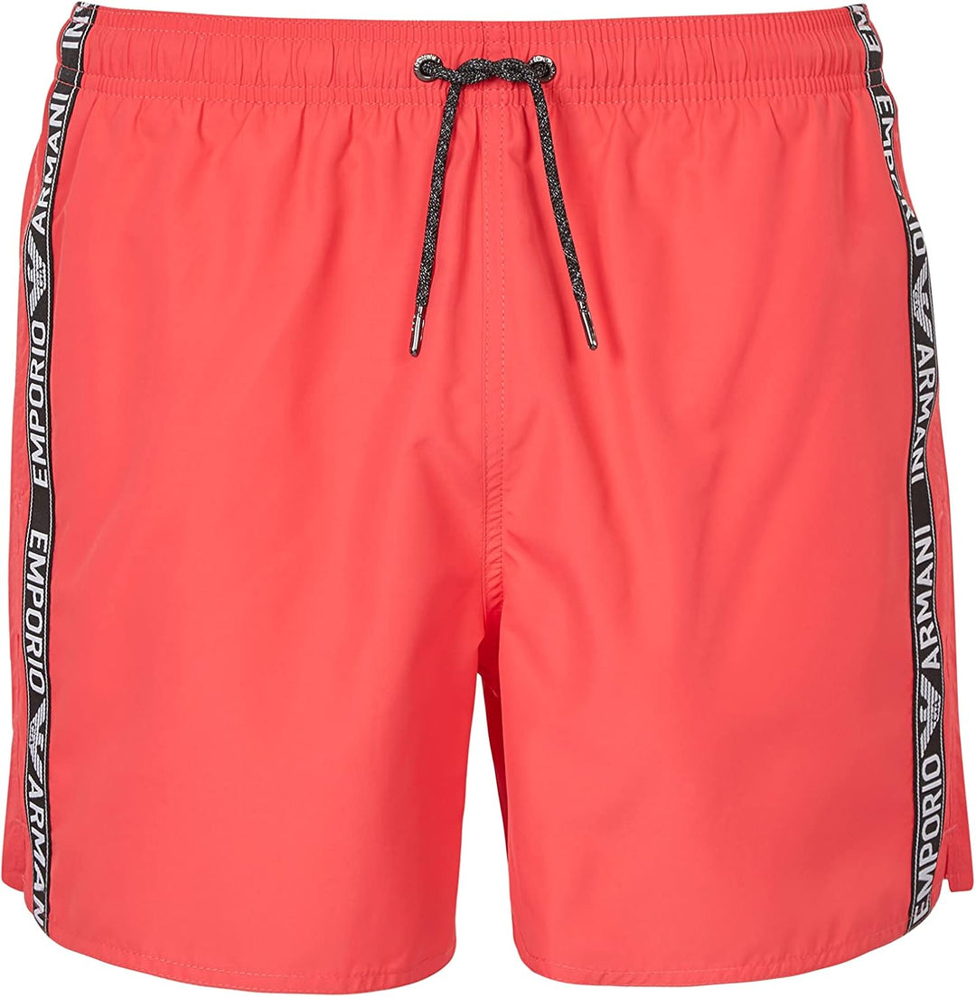 Emporio Armani Herren Men's Denim Tape Boxer Short Swim Trunks 48 Coral, 48 Coral