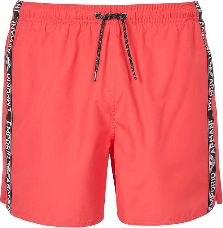 Emporio Armani Herren Men's Denim Tape Boxer Short Swim Trunks 48 Coral, 48 Coral