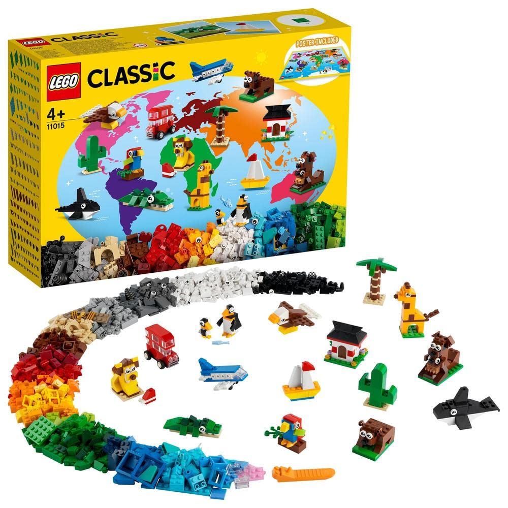 LEGO 11015 Classic Einmal um die Welt Steine, Spielzeug für Kleinkinder ab 4 Jahre mit Bausteinen un