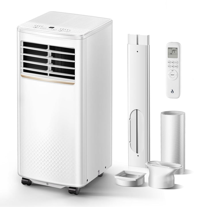 4 in 1 Mobiles Klimagerät, 7000 BTU Mobile Klimaanlage mit Kühlung, Luftzirkulation, Entfeuchtung, P