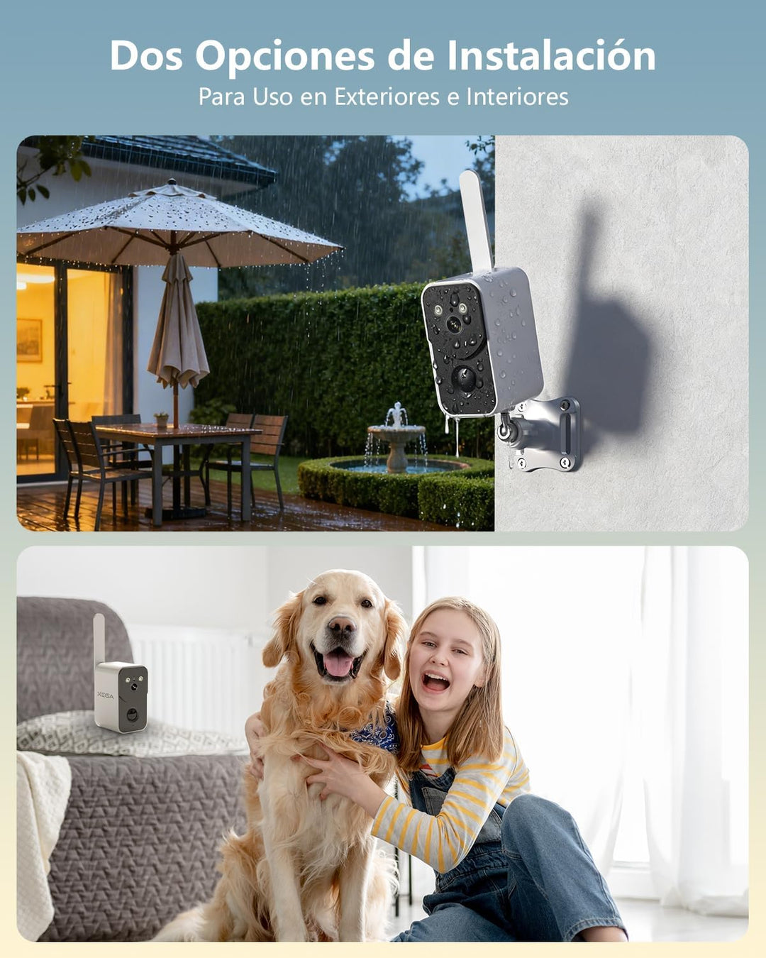 Xega 4G LTE Überwachungskamera mit SIM Karte 10000mAh Akku im Bundle mit 3.5W Solarpanel