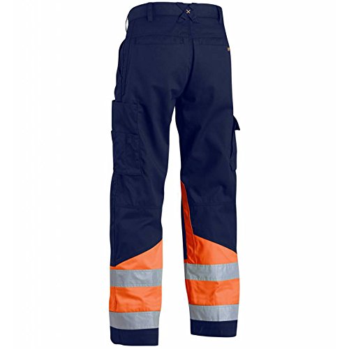 Blaklader 15641811 Hose mit hoher Sichtbarkeit, Marineblau/Orange, grootte D108 D108 Navy Blue / Ora