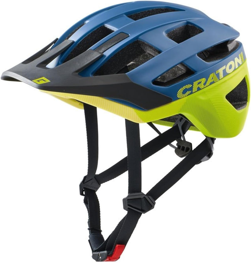 Cratoni Allrace Fahrradhelm Trail Endurohelm Bikehelm Allround blau-gelb S-M 52-57, blau-gelb S-M 52