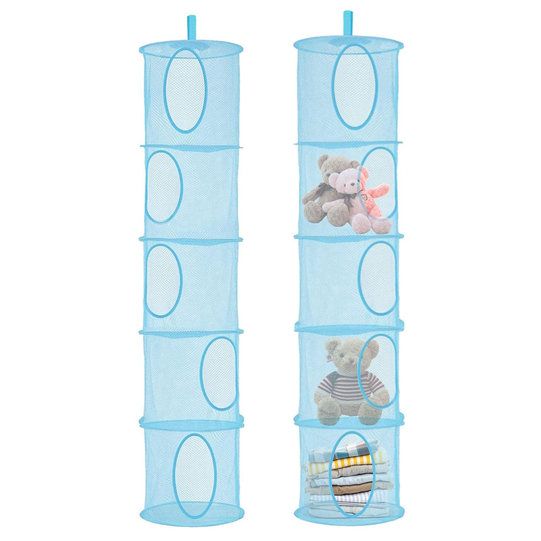 Hängeaufbewahrung, 2 Stück Faltbare Hängeaufbewahrung Organizer, 5 Fächer Hängeregal Mesh Hängende N