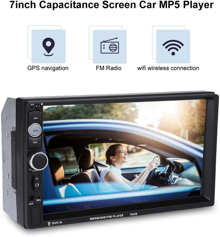 Doppel-Din-Autoradio, 7-Zoll-HD-Touchscreen-MP5-Player, Autoradio mit Rückfahrkamera, kompatibel mit