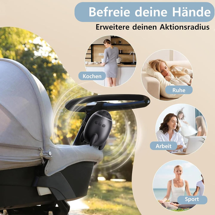 Kinderwagenschaukler Mit Bluetooth, Wiederaufladbar Einstellbare Schaukelintensitäten Kinderwagen Wa