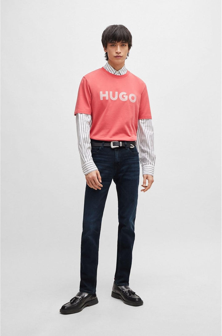 HUGO Herren 708 Slim-Fit Jeans aus schwarzblauem Stretch-Denim 38W / 32L Navy410, 38W / 32L Navy410