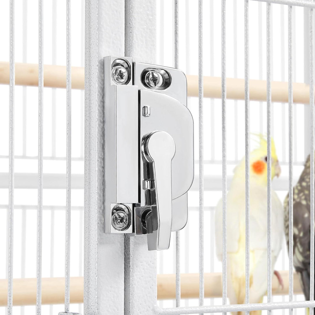 Yaheetech Vogelkäfig Vogelvoliere mit Tür und Rollen Vogelhaus für Nymphensittiche, Papageien Weiss,