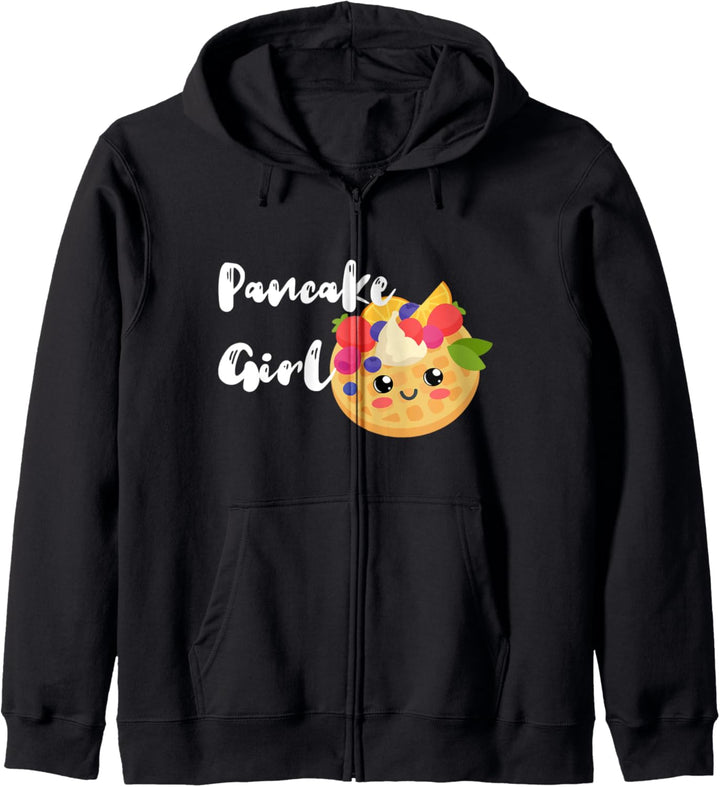 Pancake Girl Süsses Pfannkuchen Mädel Kawaii Frühstück Kapuzenjacke