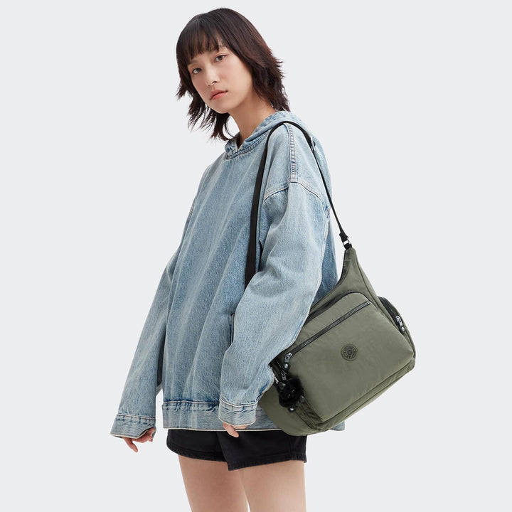 Kipling Damen Gabbie Crossbody, Grün Moss, 18.5x35.5x30 cm Einheitsgrösse Green Moss, Einheitsgrösse