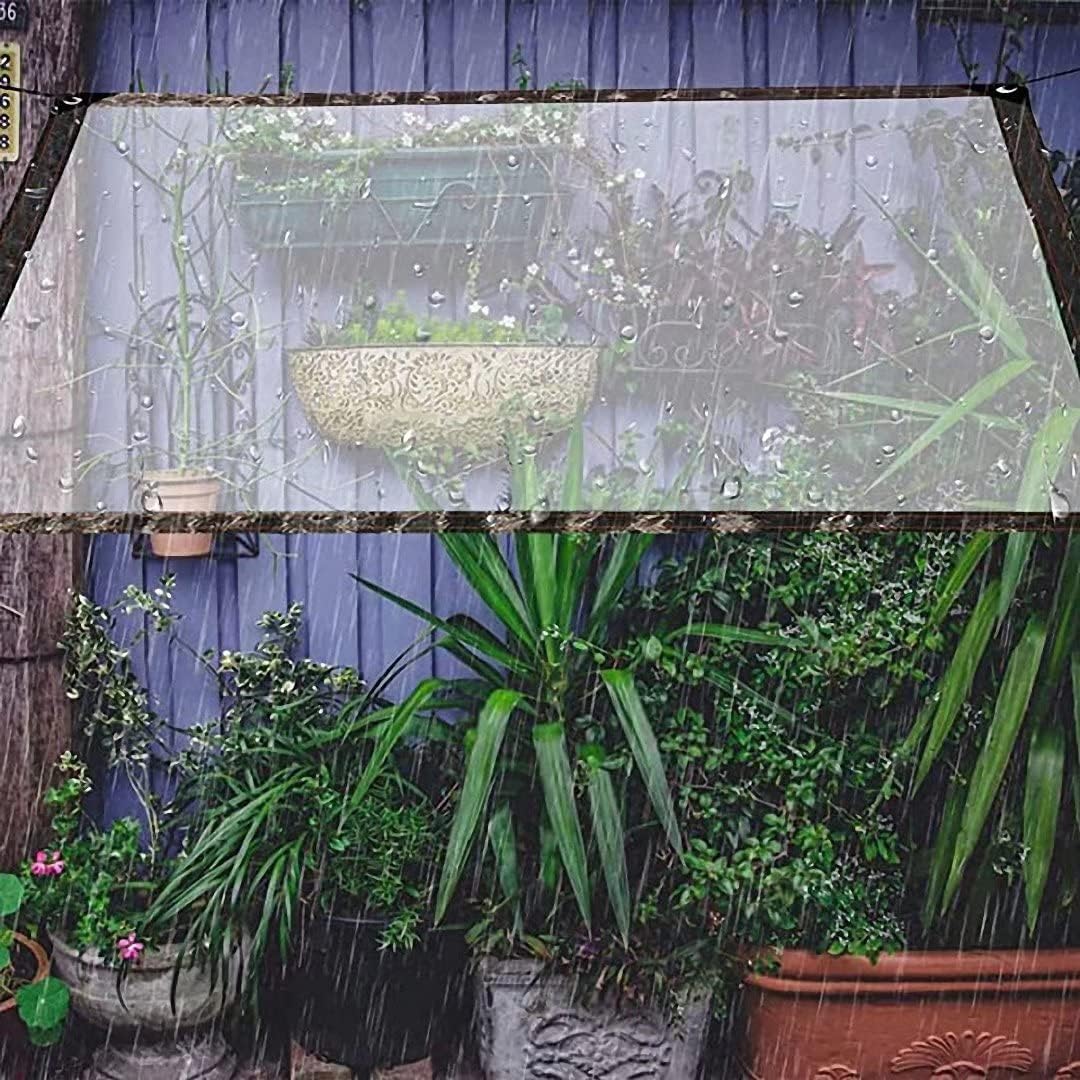 Plane Transparent 2x2m, FüR AussEnbereich Plane Durchsichtig Mit öSen Wasserdicht Folie Gewebeplane