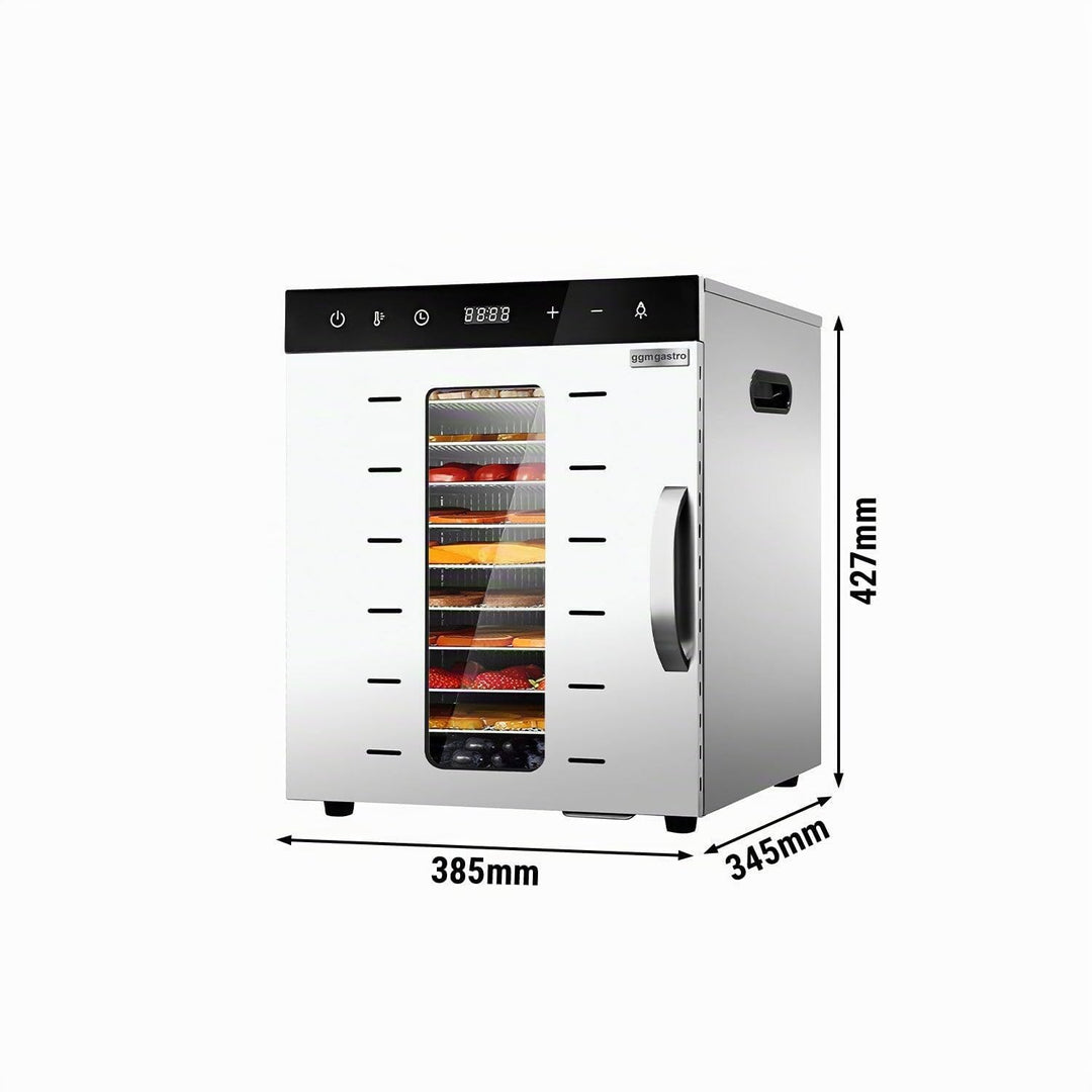 GGM Gastro | DGHB10 | Dörrgerät/Dörrautomat - mit 10 Ablagen - Edelstahl - 800 Watt