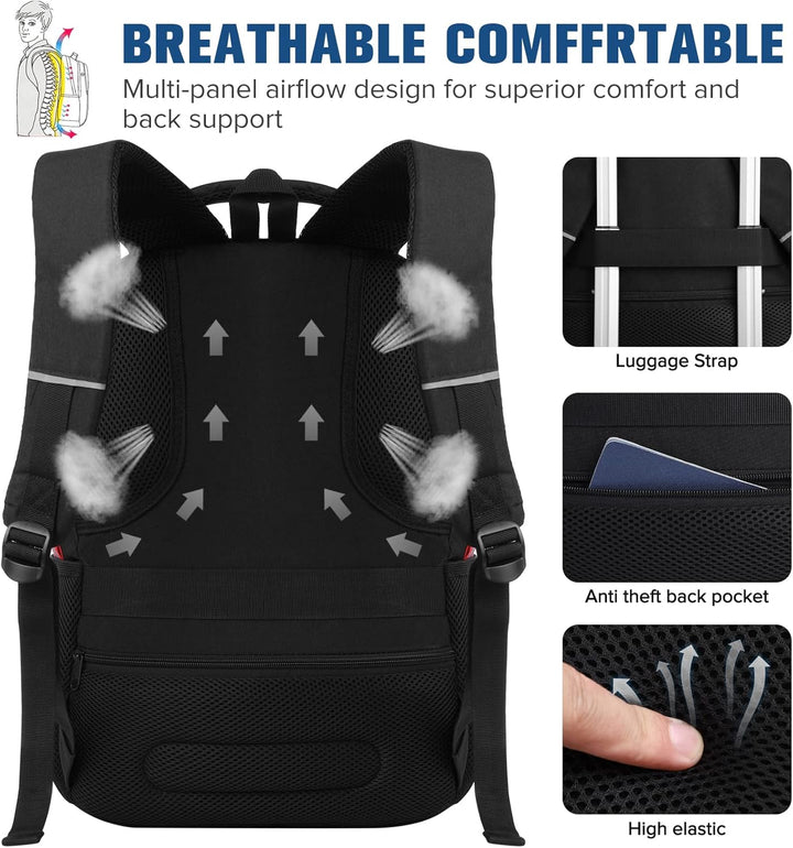 Laptop Rucksack Schulrucksack für 15.6 Zoll Laptop Daypacks für Herren Rucksack mit USB Ladeanschlus