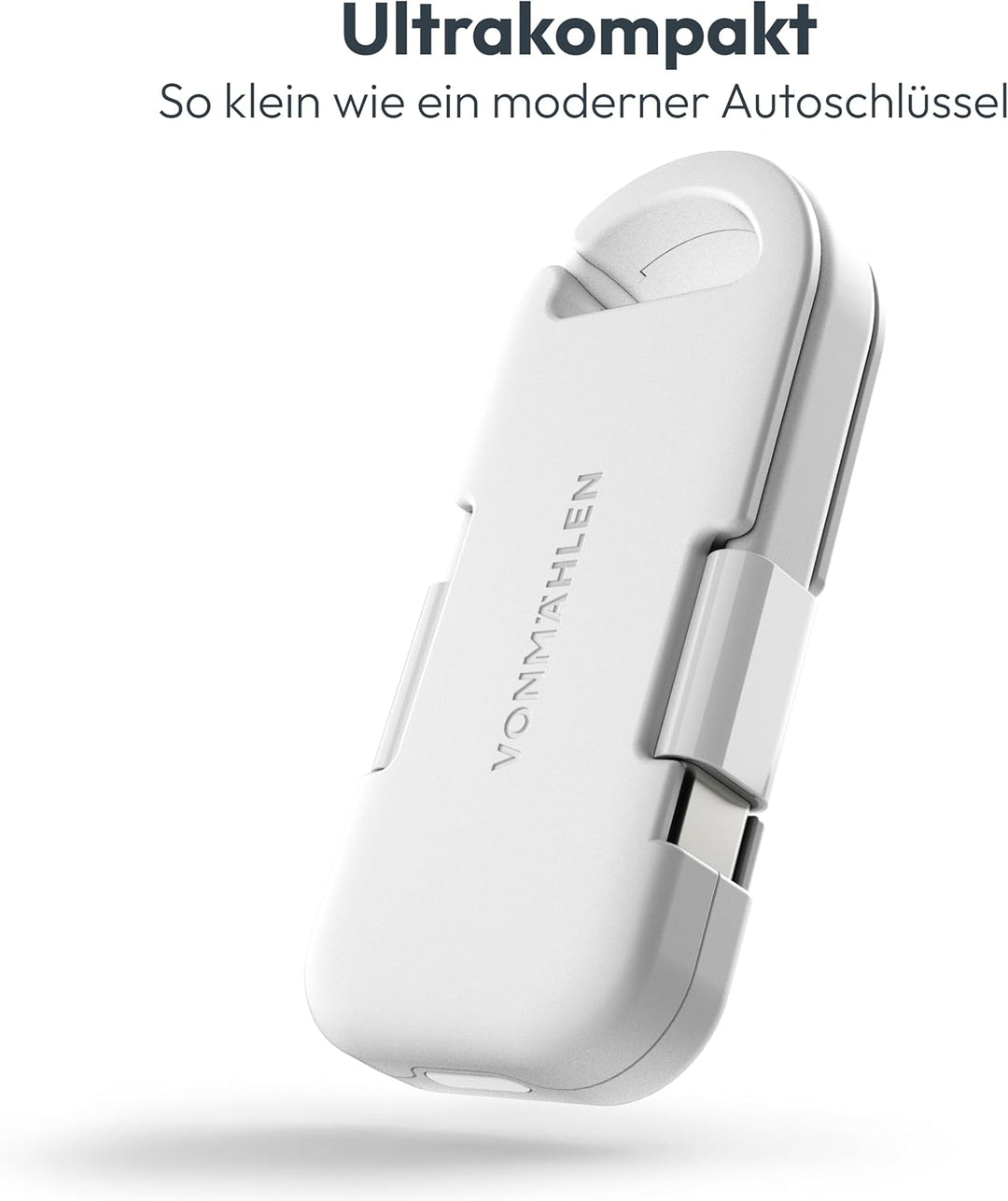 VONMÄHLEN Evergreen Go - USB-C Powerbank mit 1.000 mAh für unterwegs, für den Schlüsselbund, Umweltb
