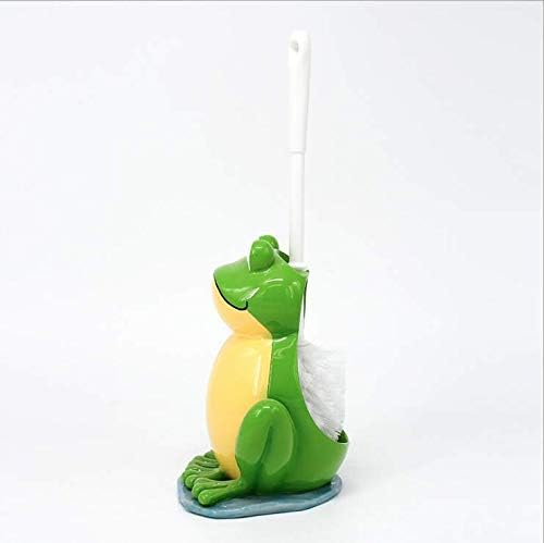 JIUJ Kompakte Toilettenbürste Badezimmer Neuheit Toilettenbürstenhalter Cartoon Frosch Harz WC Schru