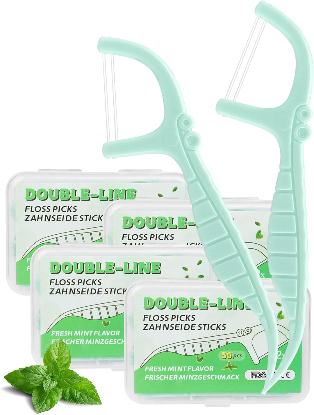 200 Stk. Zahnseide Sticks Minze Dental floss Mint Twin line Floss Zahnseide mit Zahnstocher Geschmac