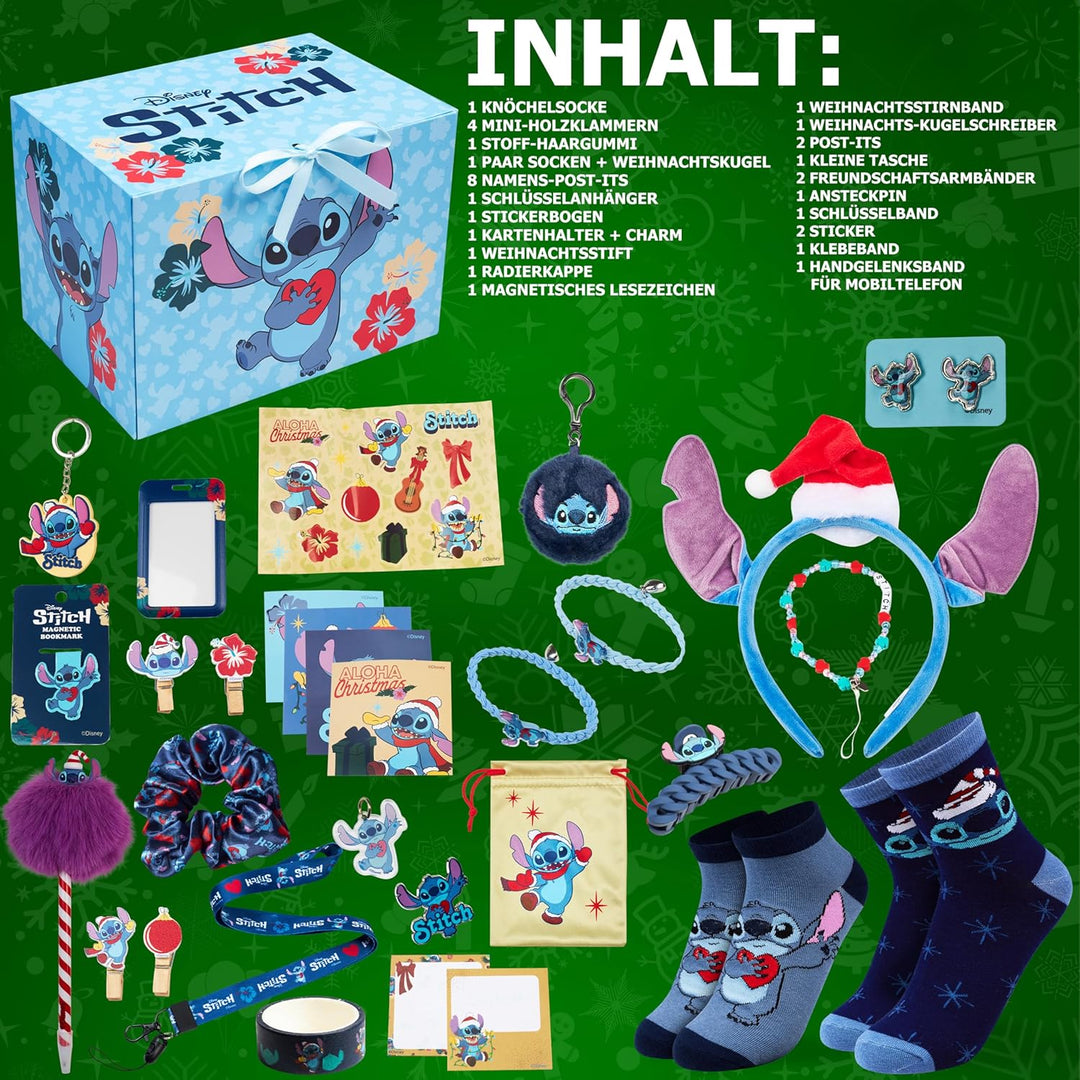 Get Trend Disney Stitch Adventskalender 2025 Kinder Weihnachtskalender mit 24 Türchen & Vielen Gesch