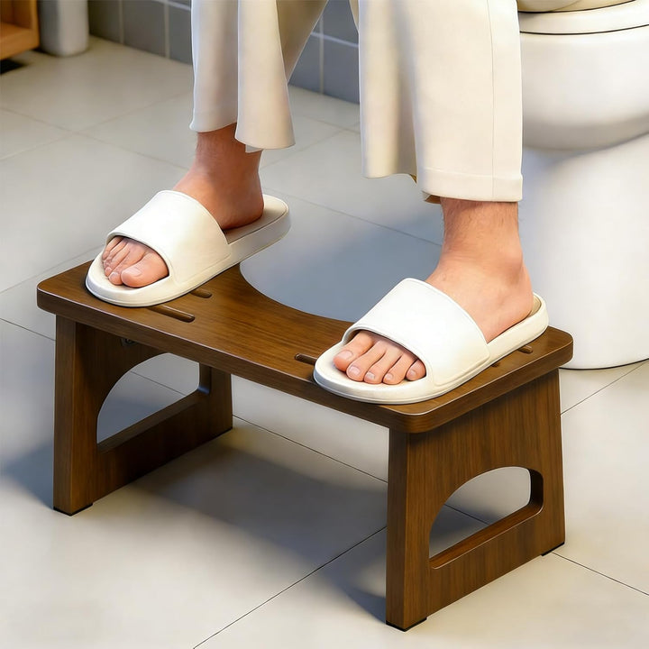 RayLove Physiologischer Toilettenhocker aus Holz, Klappbarer Toilettenhocker aus Holz, 35 Grad strap