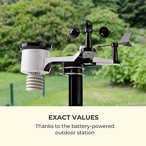 Waldbeck Halley Profi-Wetterstation - 6-in-1, 6 Messungen auf einen Blick, In- und Outdoor-Station,