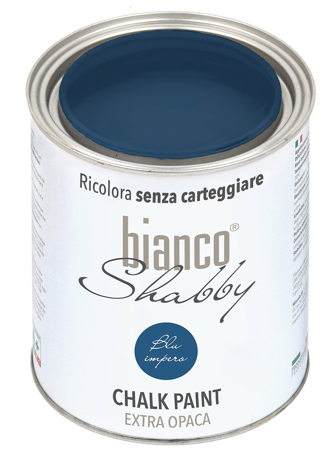 bianco Shabby® Blu Impero Kreidefarbe Wasserbasis für Alle Oberflächen einfach zu verarbeiten ohne s