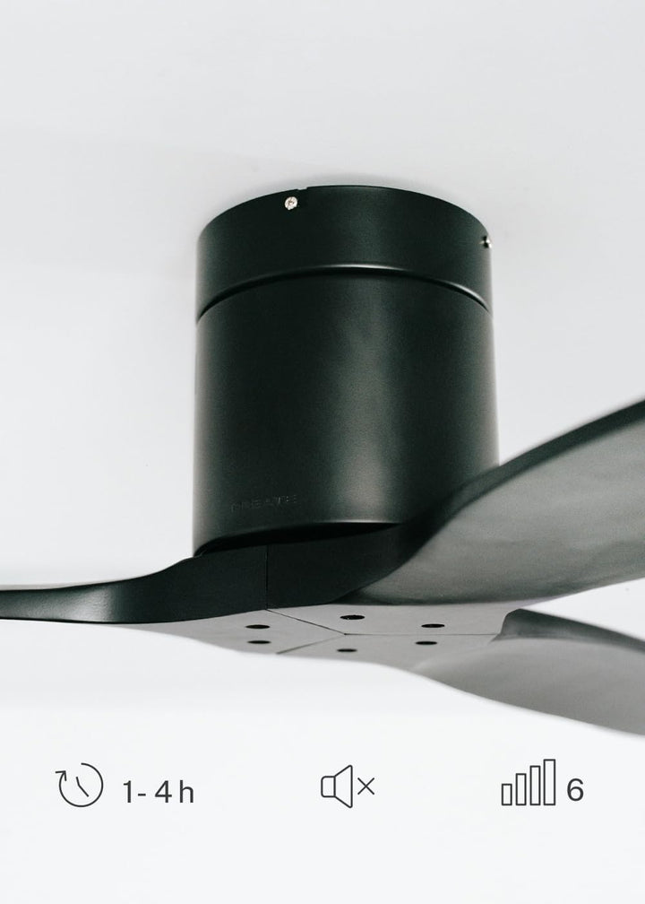 CREATE / WINDCALM/Deckenventilator mit Fernbedienung, schwarz / 40W, Leise, Ø132 cm, 6 Geschwindigke