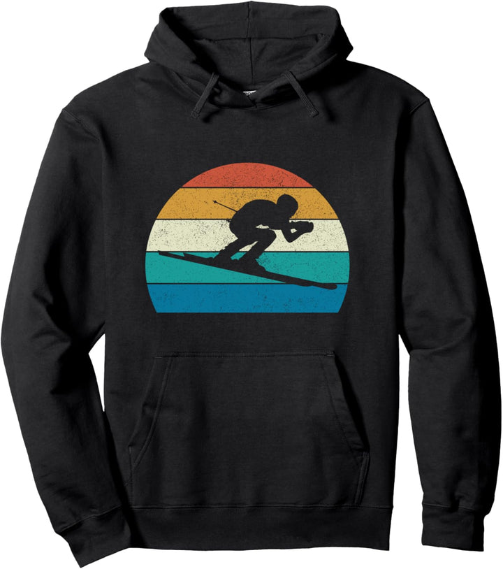 Vintage Ski Skifahrer Skifahren Rennen Slalom Retro Geschenk Pullover Hoodie