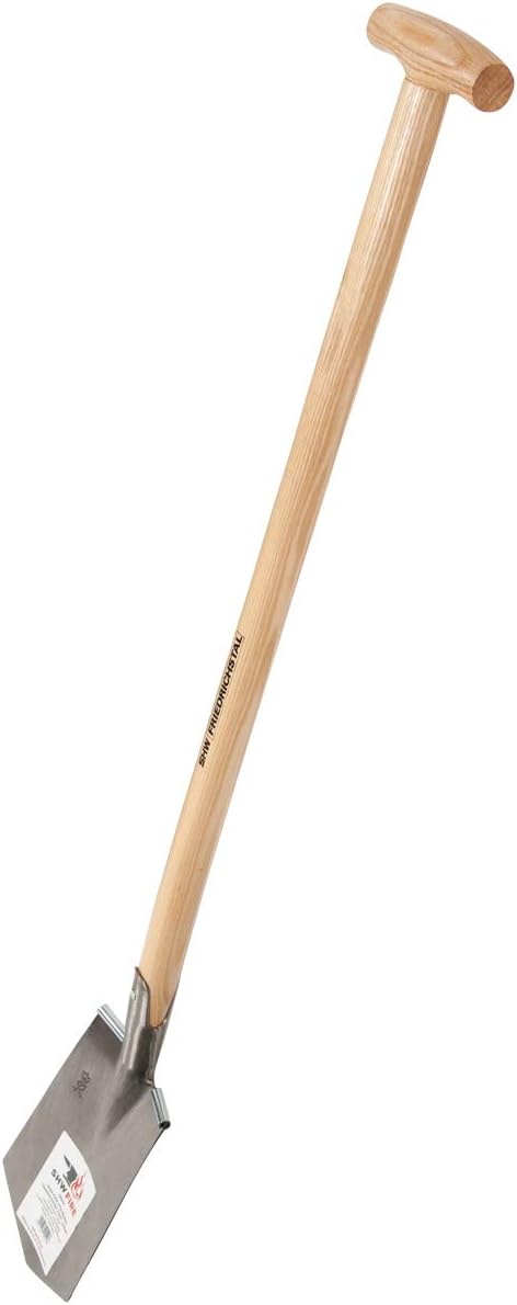 SHW-FIRE Leichter Damenspaten mit 93 cm Eschenholzstiel mit T-Griff - Ideal für Gartenarbeiten Spitz