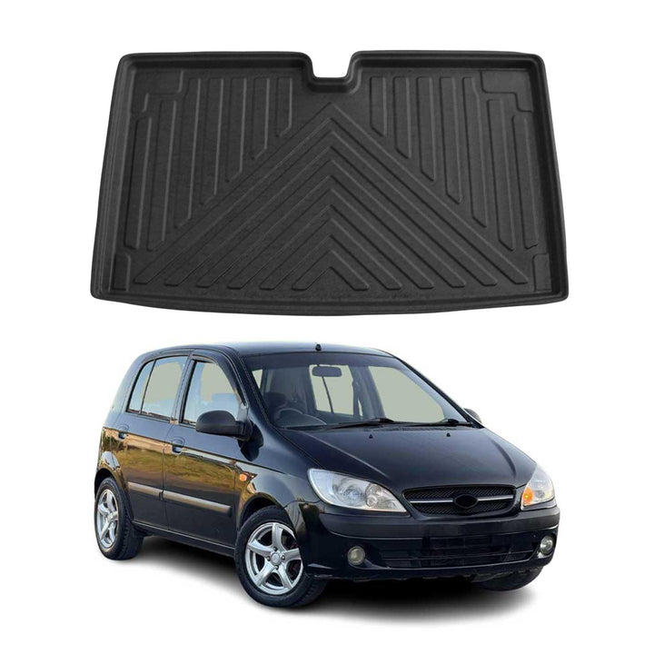 OMAC Kofferraumwanne Laderaumwanne kompatibel mit Hyundai Getz 2002-2011 5tür Gummi TPE Schwarz