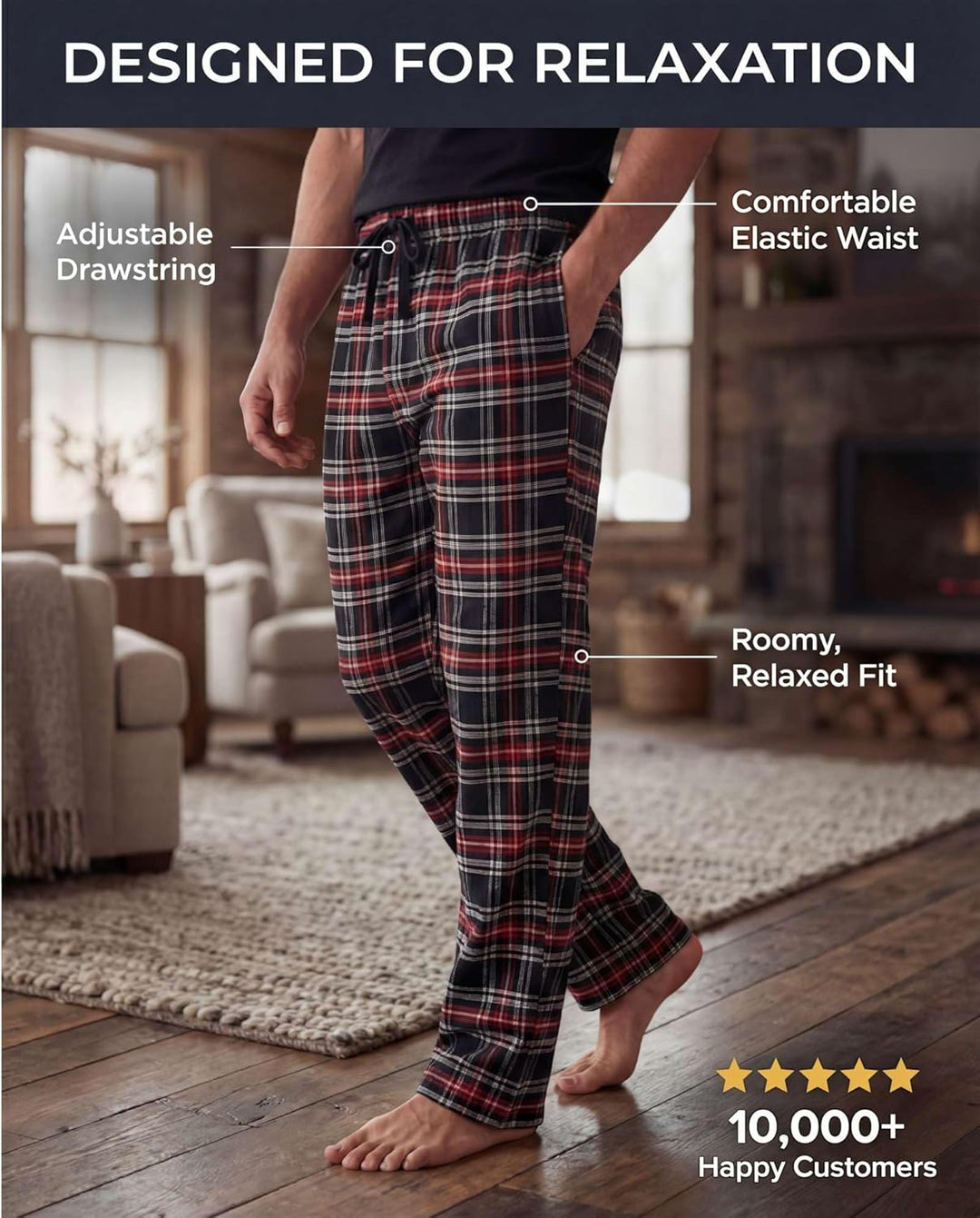 Real Essentials Herren Flanell Flanell, S Flanell-Set 3